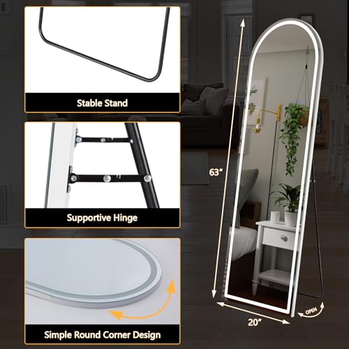 LED Arched Full Length Mirror