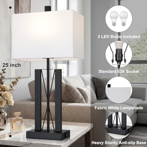 25" Table Lamps for Living Room Set of 2 (2 Count)