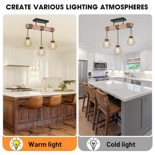 3 Lights Dining Room Light Fixture Over Table
