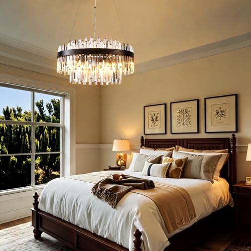 9 Light Black Crystal Chandelier