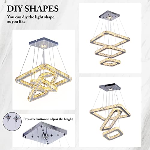 Modern Crystal Chandeliers LED Square Chandelier Pendant Lights Chandelier Pendant Light 8