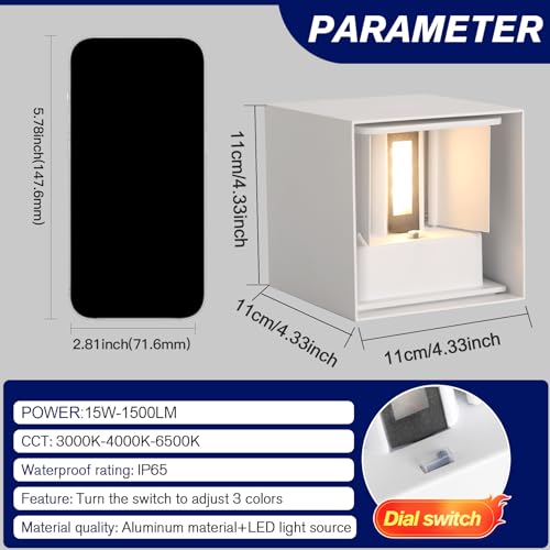 2 Pack LED Outdoor Wall Lights Exterior