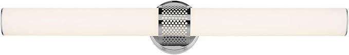 Kichler Sashi 32" LED Large Bath Bar with White Glass in Chrome, Modern, for Vanity, Fireplace, Buffet, Hallway, Vanity Mirror, (32" W x 5" H) 55193CHLED
