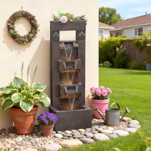 40.9 in Modern Outdoor Water Fountain