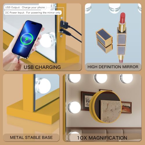 Vanity Mirror with Lights Lighted Makeup Mirror with Dimmable LED Bulbs