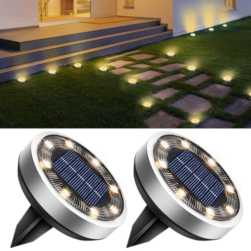 2 Pack Solar Lights Outdoor Waterproof (2 Count)