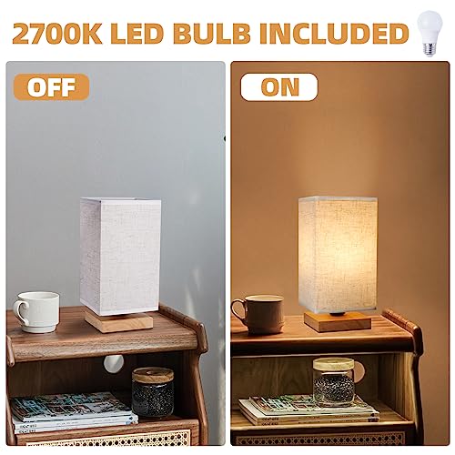 Small Square Bedside Table Lamp for Bedroom