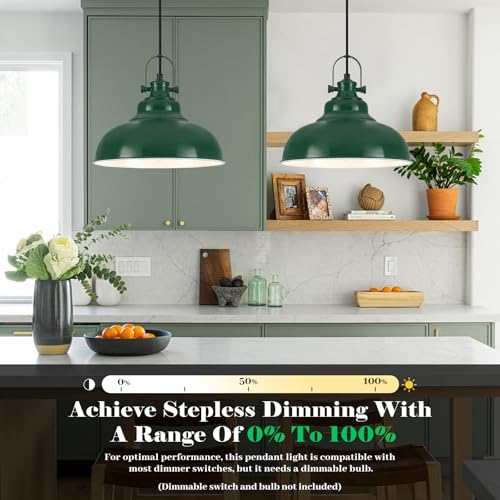 Green Pendant Lights Kitchen Island 2 Pack (2 Count)