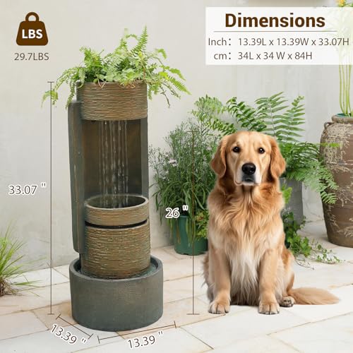 33" Outdoor Water Fountain