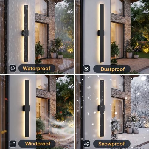 2 Pack LED Outdoor Wall Sconce Dimmable (47.2in)