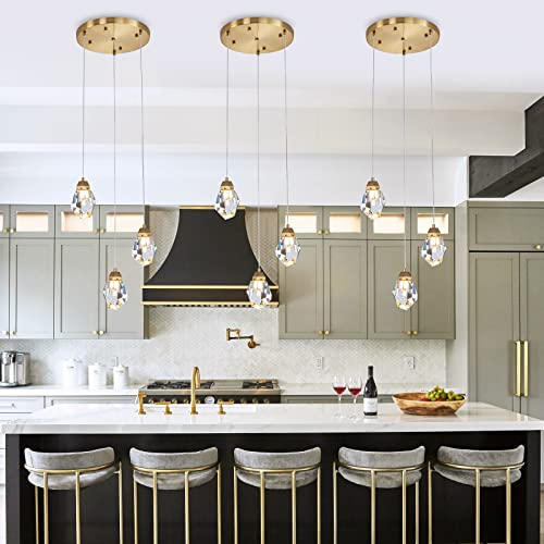 3 Lights Crystal Pendant Light Modern Cluster Chandelier