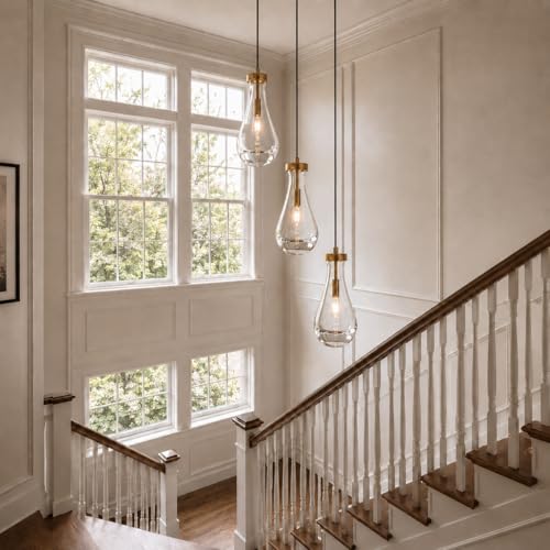 Modern Gold Teardrop Pendant Light (Gold / 3-Light)
