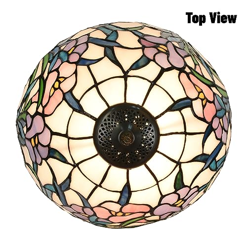 TL0004 Tiffany Table Lamp Stained Glass Bedside Lamp Daffodfil Flowers Design Reading Desk Light 12X21.5 Inches for Bedroom Living Room Home Office