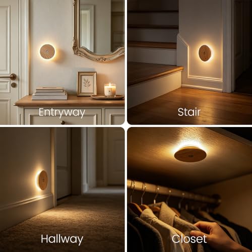 Wood Night Light with Motion Sensor