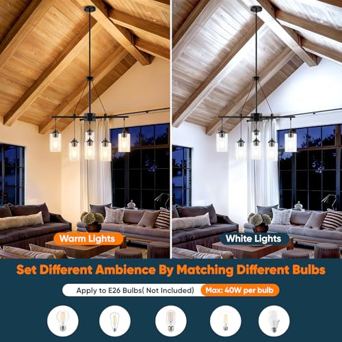 6 Light Black Chandelier