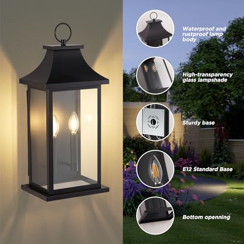 2 Pack 22'' Outdoor Wall Lantern (2 Count)