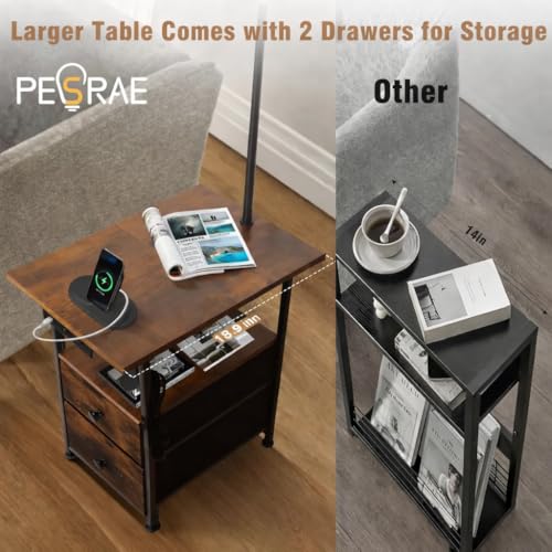 Floor Lamp with Table & 2 Drawers