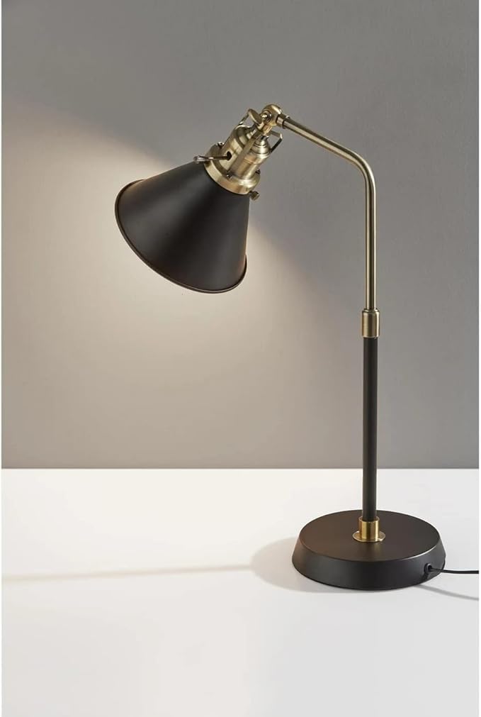 Adesso SL3740-01 Arthur Desk Lamp, Black and Gold