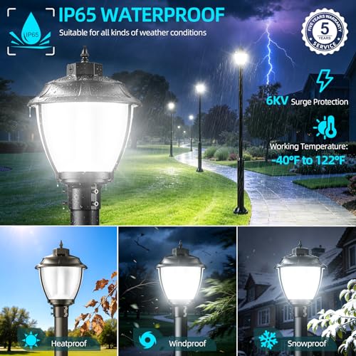 2Pack 150W LED Post Top Light Dusk to Dawn