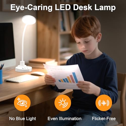 15W LED Desk Lamp with USB Charging Ports