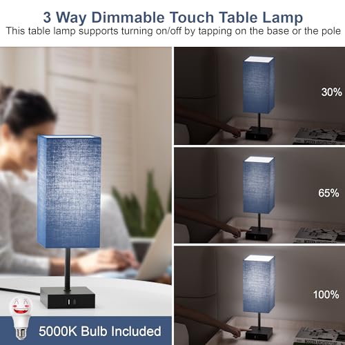 Touch Bedside Table Lamp for Bedroom (2 Count)