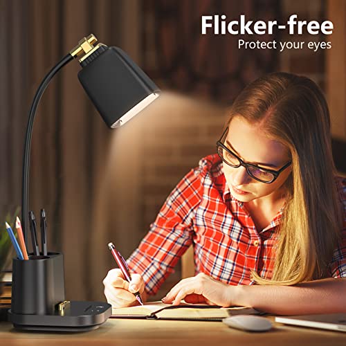 LED Desk Lamp with USB Charging Port Touch Control 3 Color Modes
