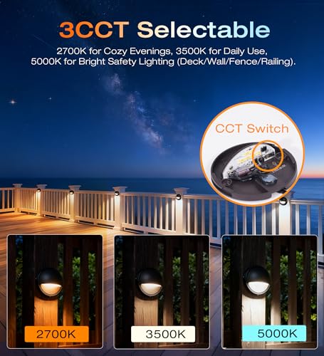 6 Pack] 3CCT Low Voltage LED Deck Lights Outdoor (6 Count)