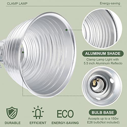 8 Pack Clamp Lamp Light with Aluminum Reflector (8 Count)
