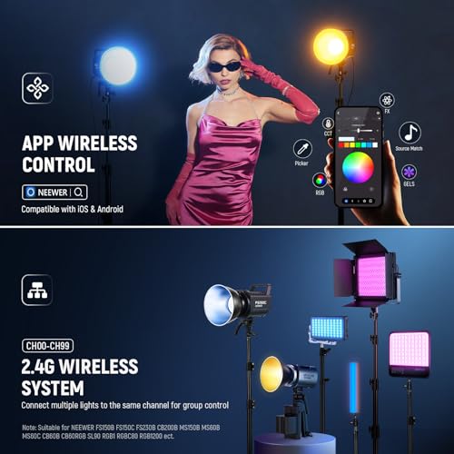 FS150C 130W RGB LED Video Light with App