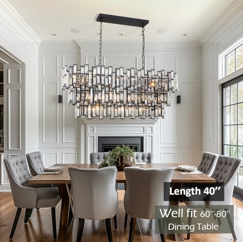 Rectangle Crystal Chandeliers for Dining Room