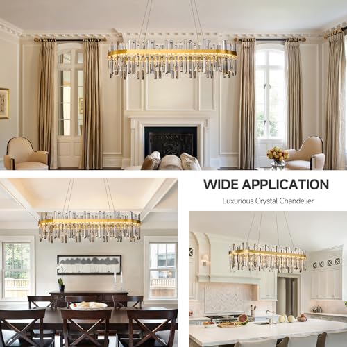Modern Gold Smoke Grey Crystal Chandelier
