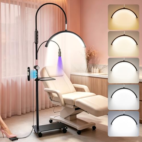 Half Moon Floor Lash Lamp with Curing Light and Foot Pedal