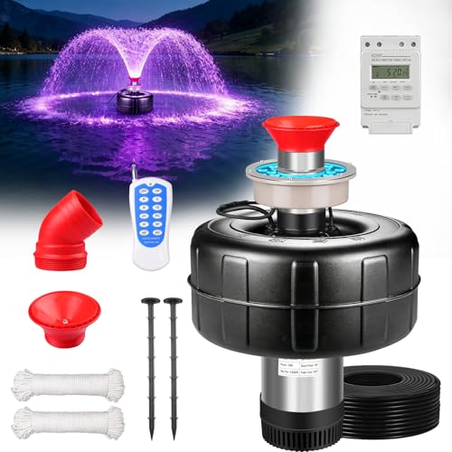 Pond Fountain Aerator with Color LED Lights