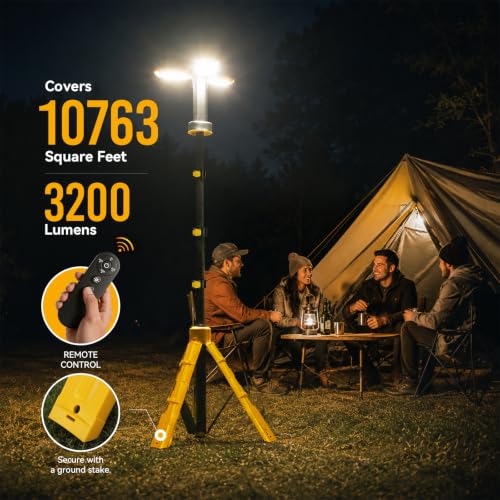 12000mAh Rechargeable Camping Light with Stand 73.2''