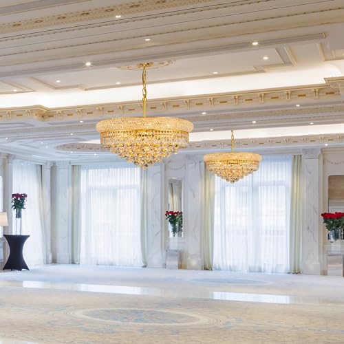Gold Crystal Chandeliers for Dining Room