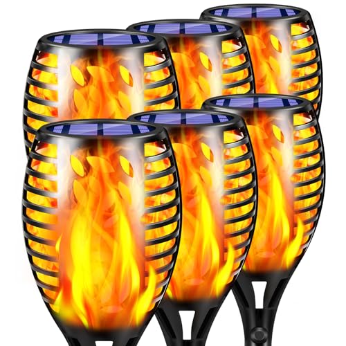 6 Pack Solar Lights Outdoor Flickering Flame Solar Torch Lights (6 Count)