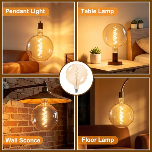 Oversized Amber LED Edison Bulb 60 Watt Equivalent