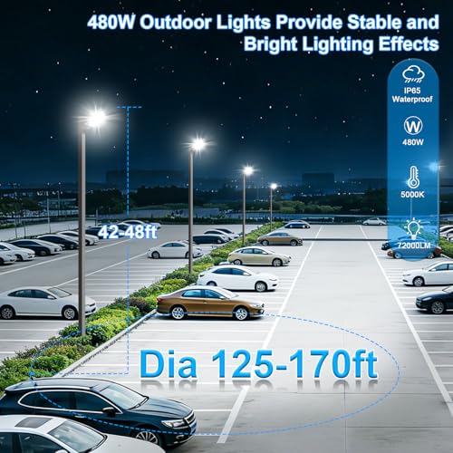 480W LED Parking Lot Light Dusk to Dawn Photocell 5000K 2Pack (2 Count)