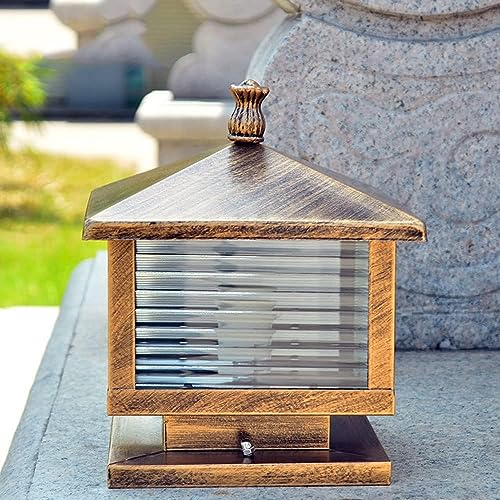 Waterproof Ip54 Outdoor Pillar Light Outdoor Post Lamp Fixture E27 Courtyard Fence Column Lamp with Pier Mount Adapter Fence Patio Path Yard Walkway Lawn Garden Table
