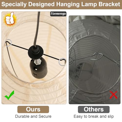 Large Paper Pendant Light with Cord and Canopy