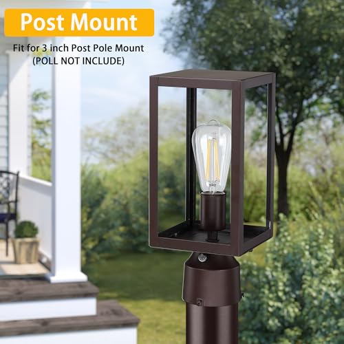 Dusk to Dawn Outdoor Post Lights with Pier Mount Base 2 (2 Count)