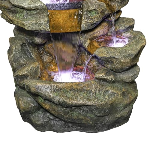51" Tall 6 Tier Outdoor Rainforest Waterfall Floor Fountain