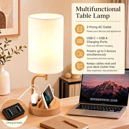 Touch Control USB Table Lamp with USB C