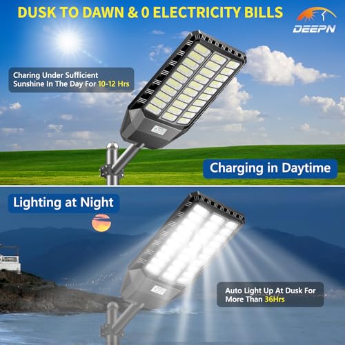9000W Solar Lights Outdoor with Motion Sensor & Dusk to Dawn