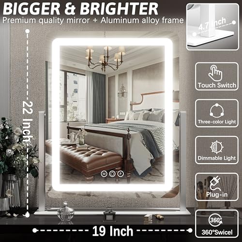 Vanity Mirror with Lights 22 Inch