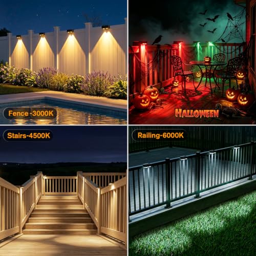 Solar Fence Lights Outdoor with Remote (12 Count)