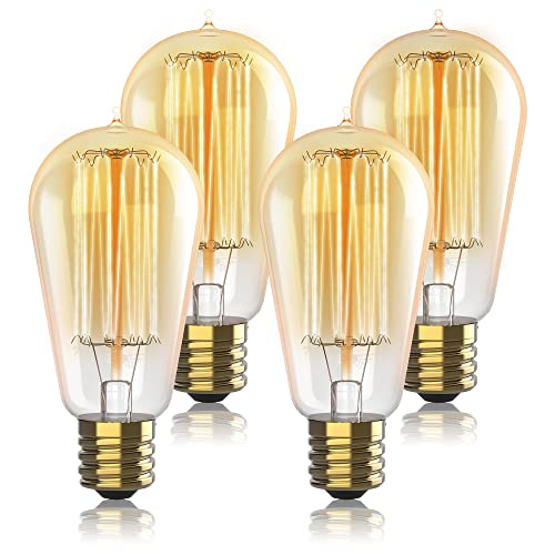 Vintage Incandescent Edison Light Bulbs 60W (4 Count)