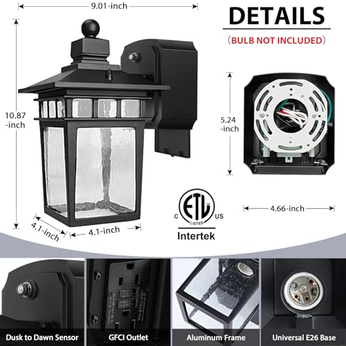 Porch Light with GFCI Outlet (2 Count)