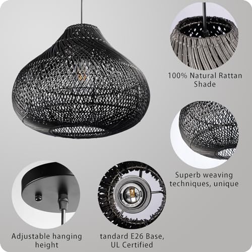 Karjear Black Rattan Chandelier