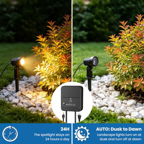 All-in-One Low Voltage Landscape Lighting Kit, Dusk to Dawn, 12-Pack